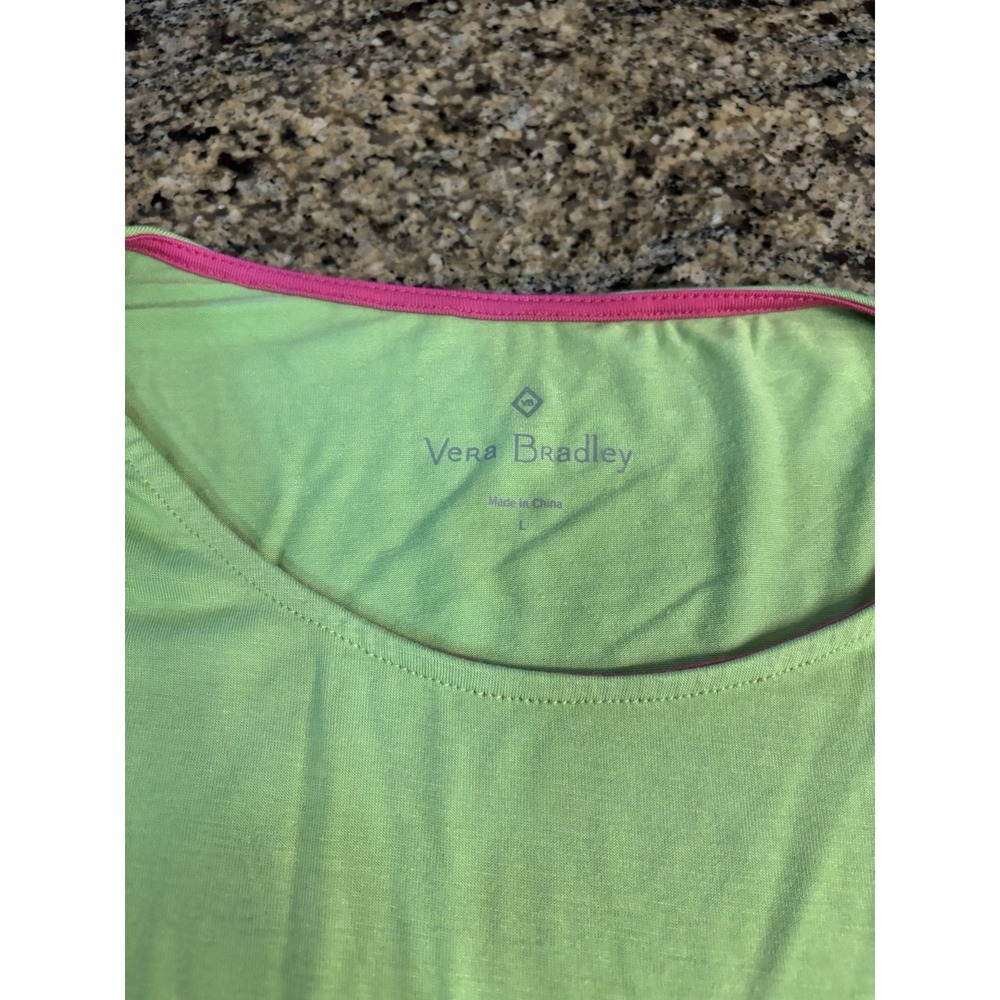 NWT Vera‎ Bradley Women's Coco Knit Layer Long Sleeve Top Green Size L - Picture 3 of 6